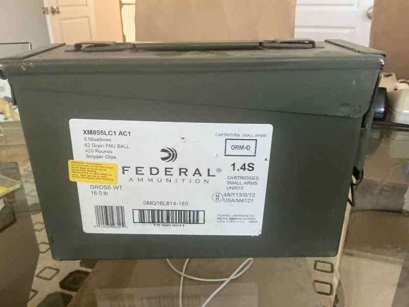 Federal XM855LC1 AC1 5.56x45mm 62 grain FMJ 